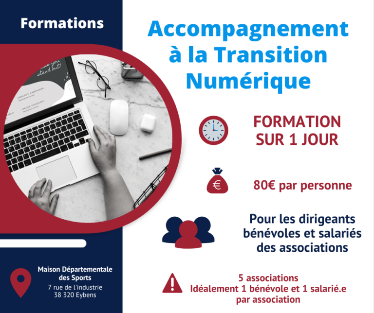 Formations spécifiques aux associations : accompagnement à la transition numérique, le 23 mars et le 15 juin 2023